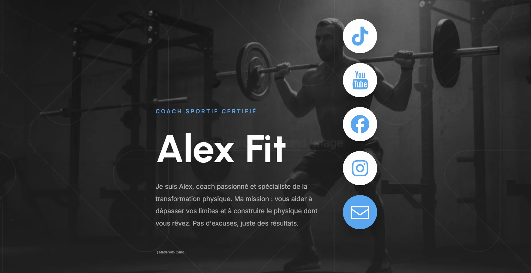 Maquette site coach sportif — concept personal branding Propulsite