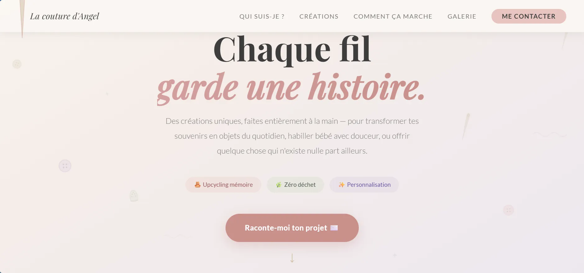 Site artisan couturière La Couture d'Angel — Propulsite