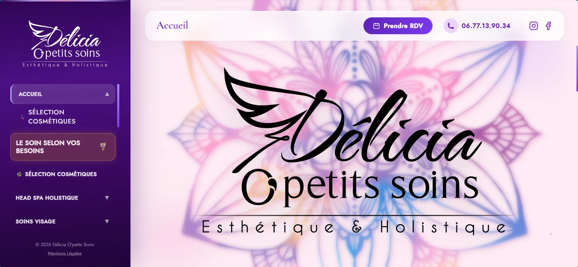 Site institut beauté Delicia — Propulsite Var